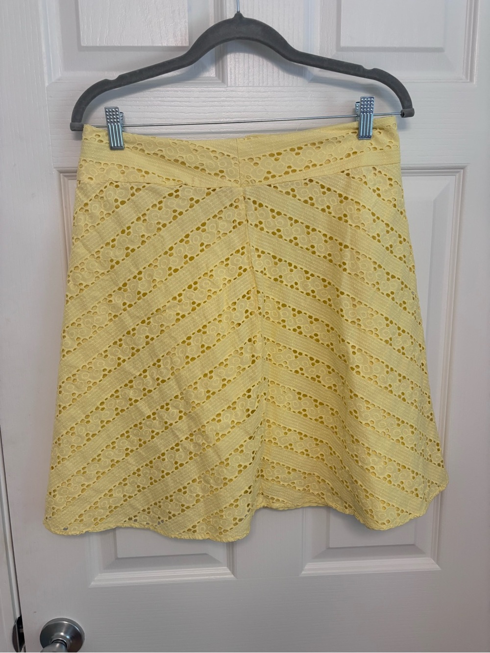 Ann Taylor Yellow Lace A-Line Skirt